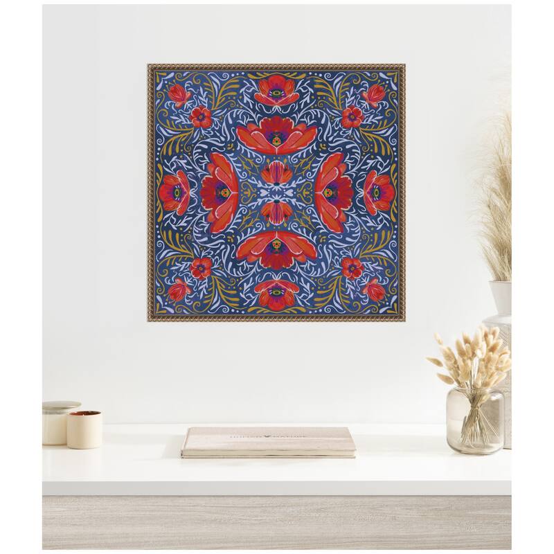 Kate and Laurel Kaleidoscope Poppies by Lucia Gianello Framed Canvas Wall Art Print