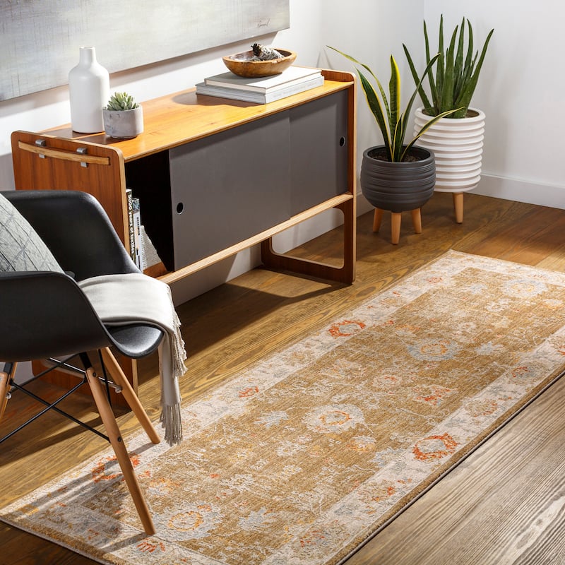 Livabliss Traditional Avant Garde Oriental Area Rug - 2'7" x 10' - Tan