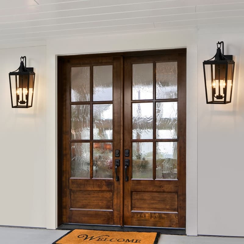 KAWOTI 2-Light 20.12" Sandy Black Outdoor Wall Lantern - H20.12''