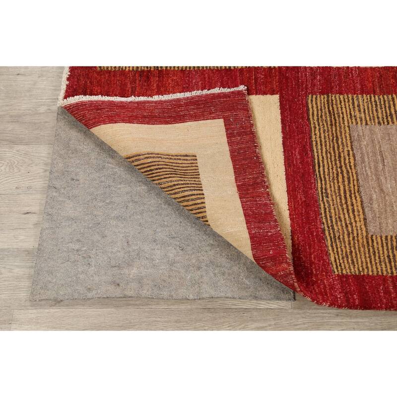 Modern Geometric Gabbeh Kashkoli Oriental Area Rug Wool Hand-knotted - 5'6" x 9'6"