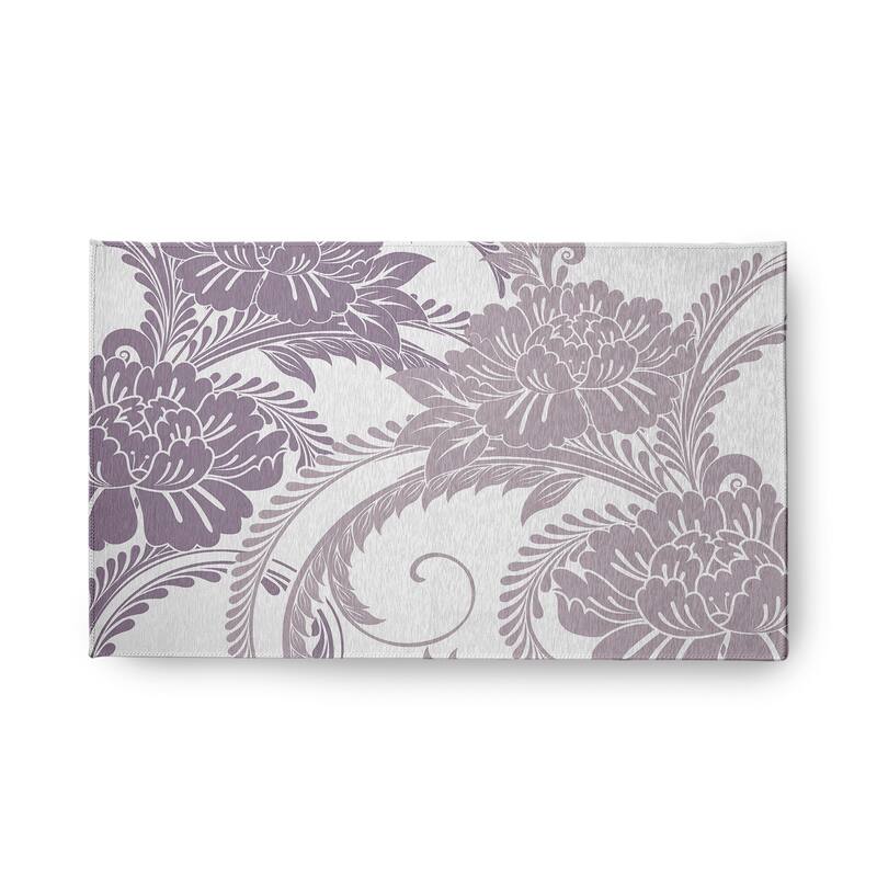 Flower Flourish French Country Chenille Area Rug - Purple - 18" x 30"