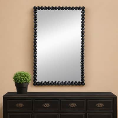 HomeRoots 36" Black Iron Framed Accent Mirror - 24' X '36' X '2