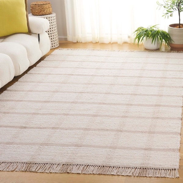 slide 2 of 50, SAFAVIEH Handmade Montauk Espedita Casual Cotton Rug 4' x 6' - Ivory/Beige - Rectangle