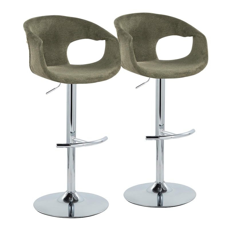 Porch & Den Saurya Adjustable Bar Stool with Rounded T Footrest (Set of 2)