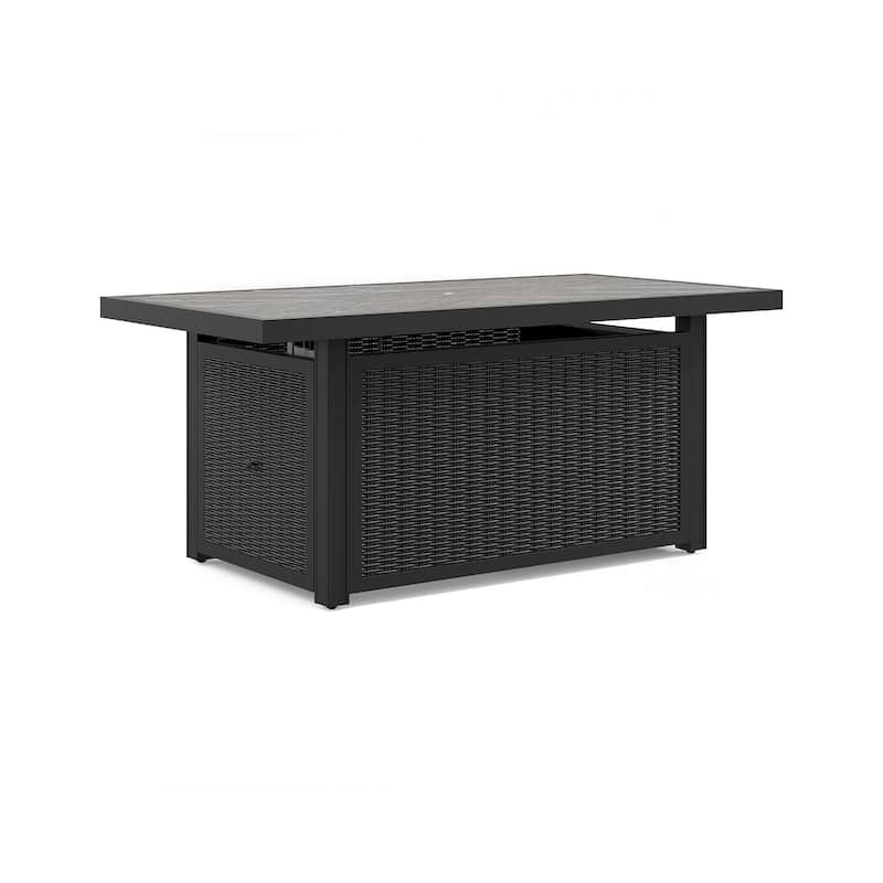 Beachcroft Outdoor Rectangular Fire Pit Table - 58" W x 30" D x 25.13" H