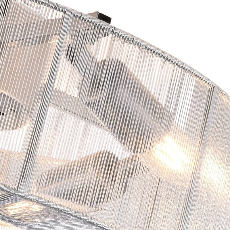 Contemporary 4-Light Silver Enclosed Ceiling Fan with Unique Shade