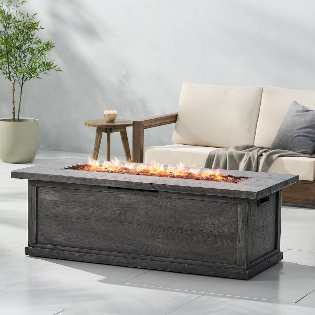 Anchorage Outdoor 50,000 BTU Lightweight Concrete Rectangular Fire Pit (No Tank Holder) by Christopher Knight Home