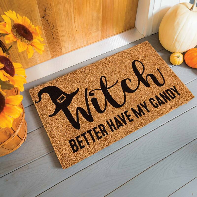 16 in. x 28 in. Nature Coir Halloween Greeting "Witch Better Have My Candy" Door Mat