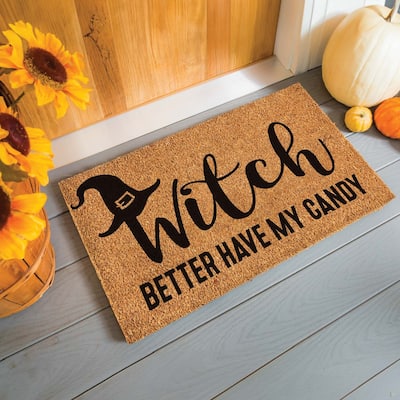 "Witch Better Have My Candy" 28 in. x 16 in. Coir Door Mat