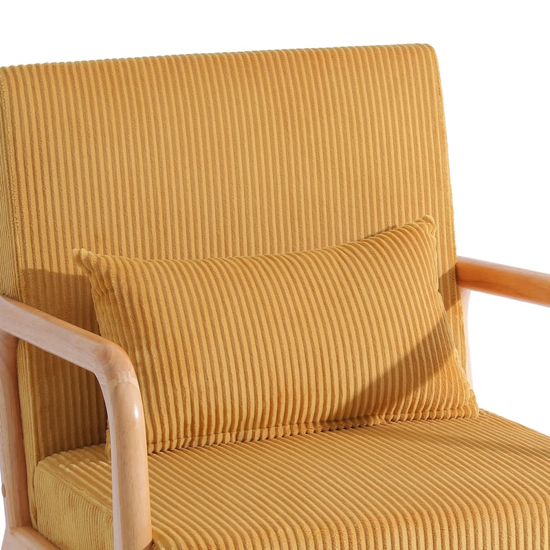 Modern Upholstered Accent Chair with Wood Legs Set of 2