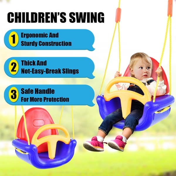 Gymax Patio Toddler Swing Set Secure Detachable Outdoor Gymax Patio Toddler Swing Set Secure Detachable Outdoor