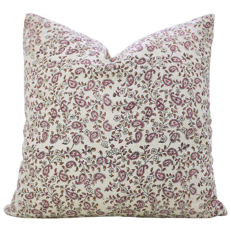 Fabdivine 14X14Inch Paisley Pink Pillow Cover Dining Room, Kerijaal - 14"X14" - Pink