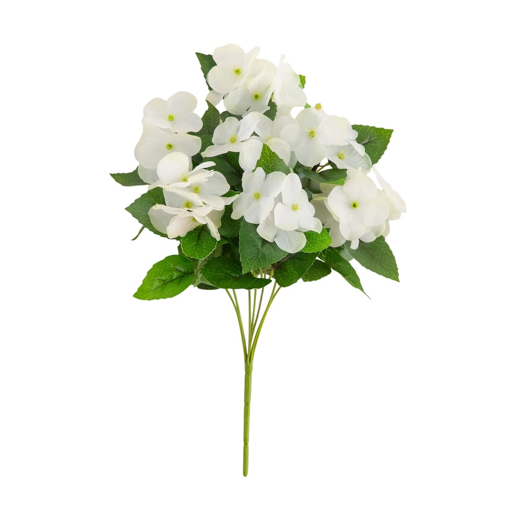 14-in UV Resistant Artificial Hydrangea Bush - Set of 6