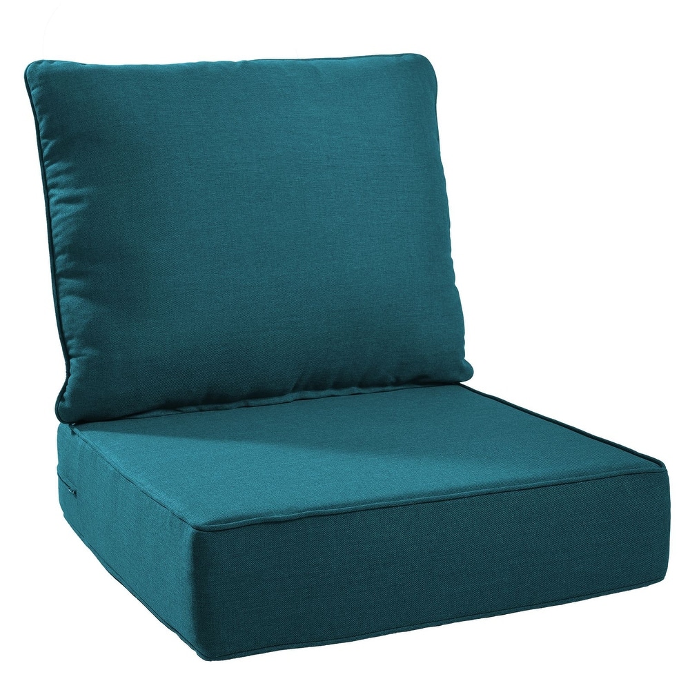 Gymojoy 24"x24"x6" Thick Cushions & Pillows Set - Deep Seat Indoor/Outdoor Water & Fade Resistant