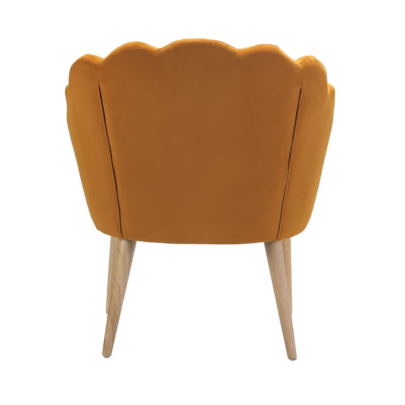 Eleanora Morden Scalloped Velvet Arm Chair with Tufted Back by HULALA HOME