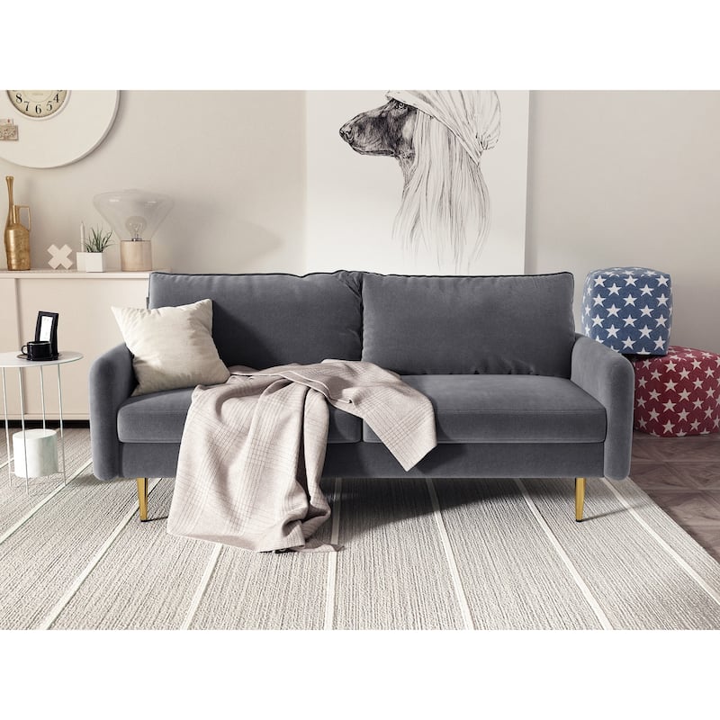70'' Velvet Square Arm Sofa
