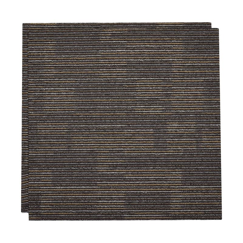 Carpet Tiles Set with Adhesive Stickers Non-Slip Replaceable Floor Squares for Home Office 96 sq ft Coverage