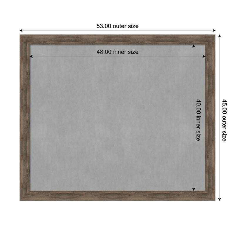 Amanti Art Hardwood Mocha Framed Magnetic Board - Board Size 48x40