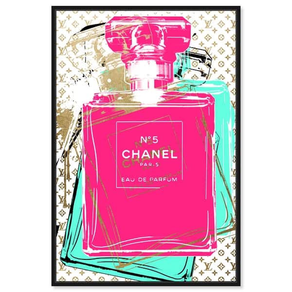 Oliver Gal 'Luxury Perfume Neon' Fashion Pink Wall Art Canvas
