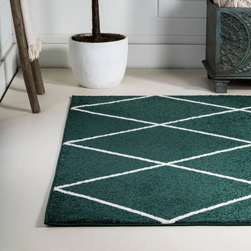 JONATHAN Y Viscon Minimalist Diamond Trellis Area Rug