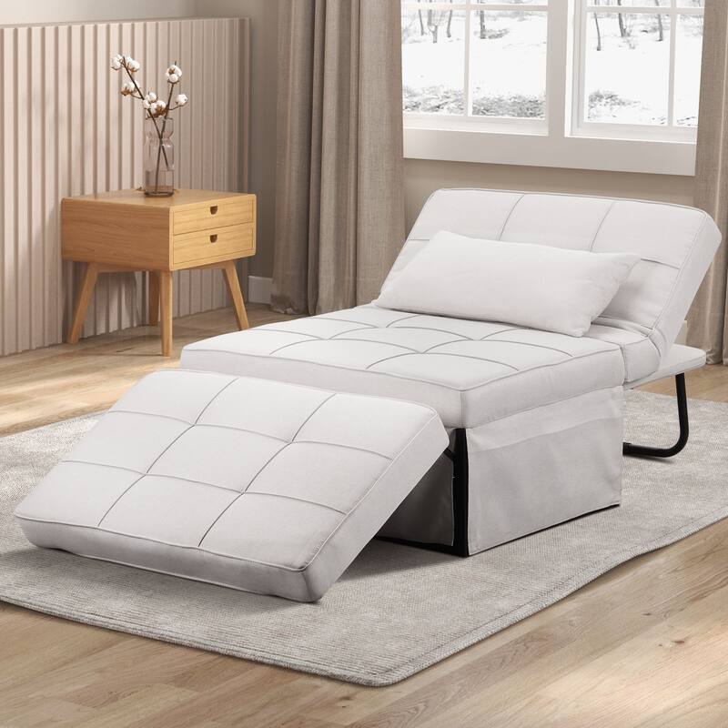 Ainfox Adjustable Sofa Chair Sleeper Sofa Bed Ottoman Couch with Metal Frame