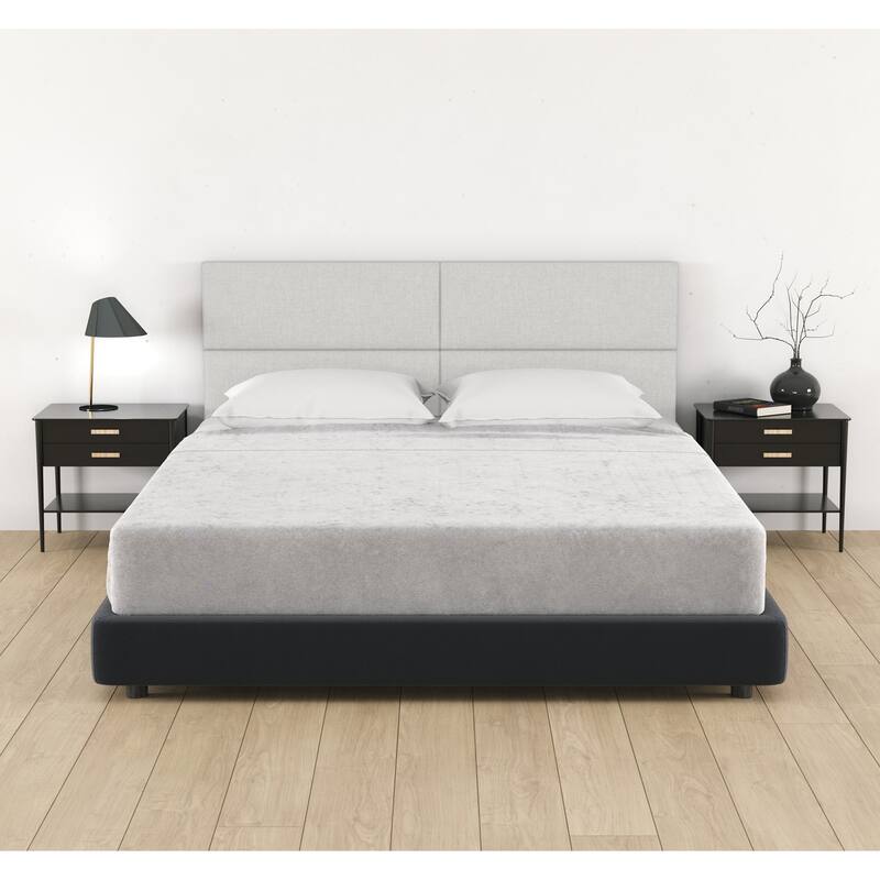 Jaxx Panelist Modern Padded Headboard - Set of 4 Wall Mounted Panels - Limestone Grey - Queen