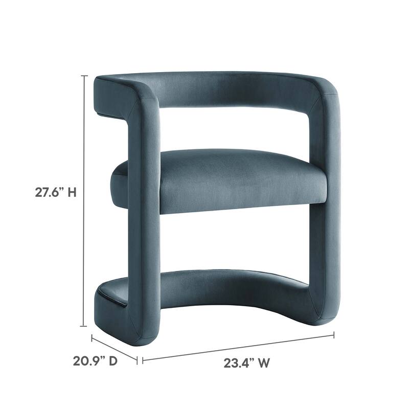 Bowie Performance Velvet Barrel Accent Chair