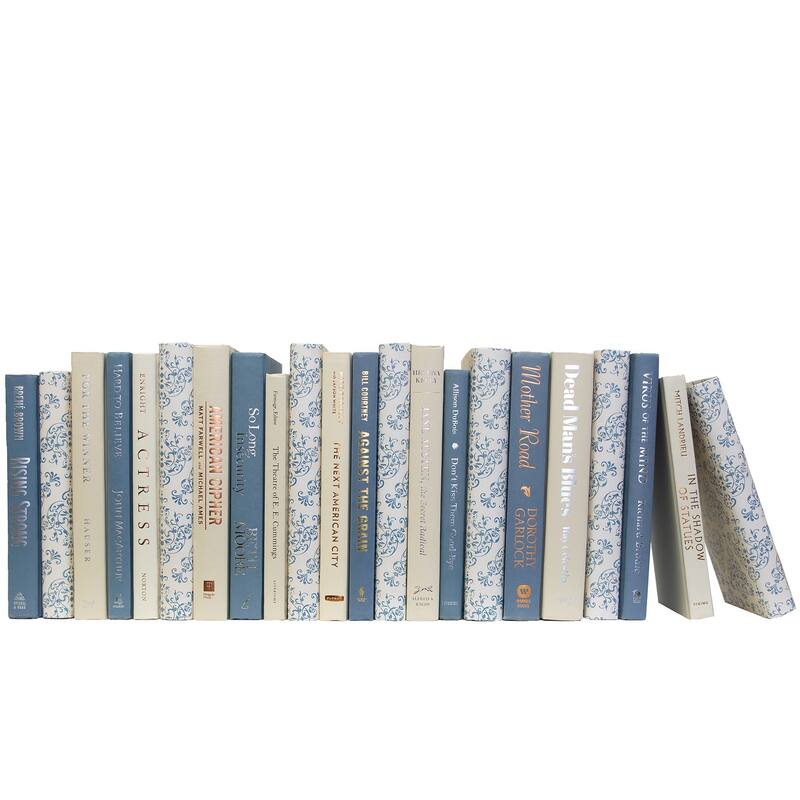 Books Blue Decorative Accessories: Cerulean Cream Mixed Media Color By The Foot