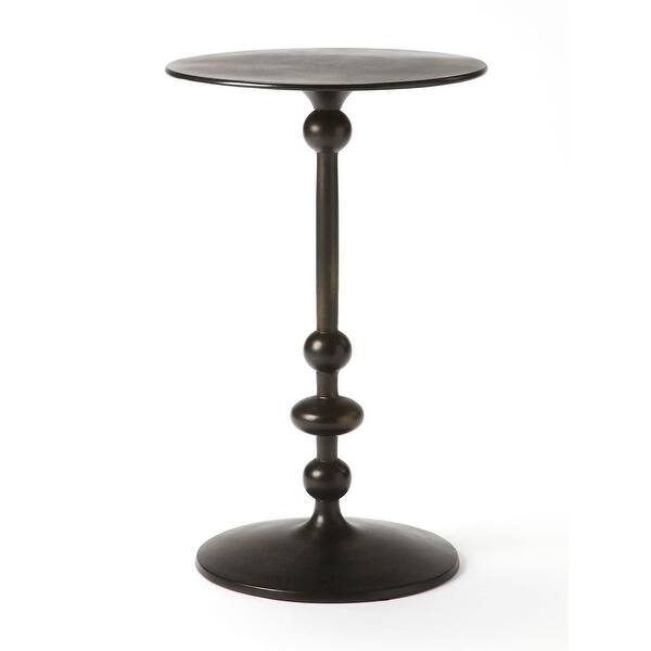Shop Zora Black Iron Round Pedestal End Table On Sale
