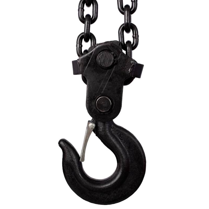 Chain hoist 4400 lbs. Yellow 10 ft. Steel Manual Chain Hoist Log Hook with 2 Heavy Duty Hooks