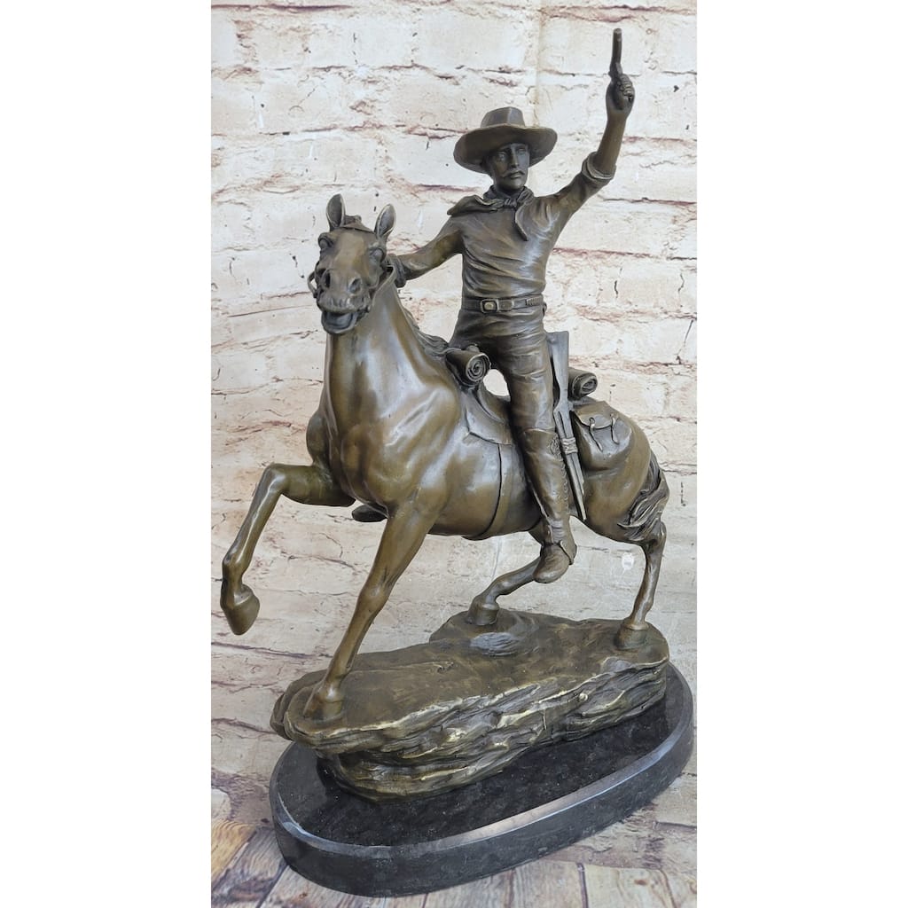 Carl Kauba Austrian 1865-1922 Gorgeous Cowboy Shooting Gun Bronze Sculpture