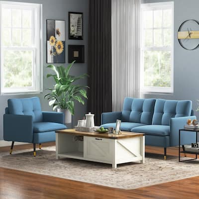 Accent Chair with Cushioned Seat and Back for Living Room
