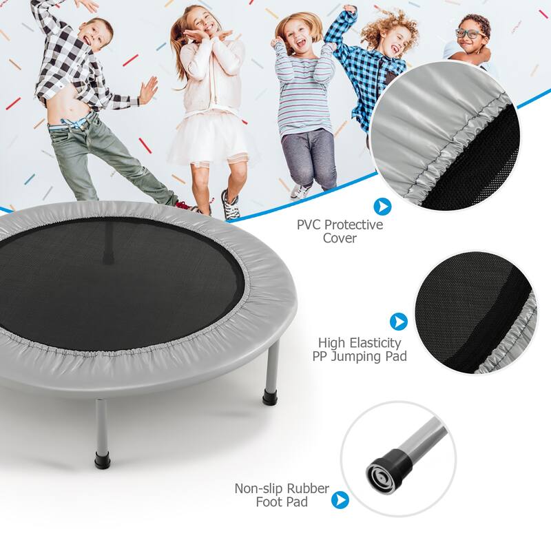Gymax Mini Folding 36'' Trampoline Portable Recreational Fitness - See Details