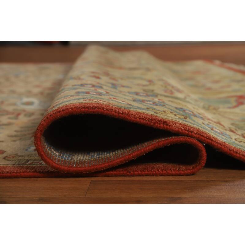 Light Brown Animals Ziegler Oriental Area Rug Hand-Knotted Wool Carpet - 7'9" x 9'8"