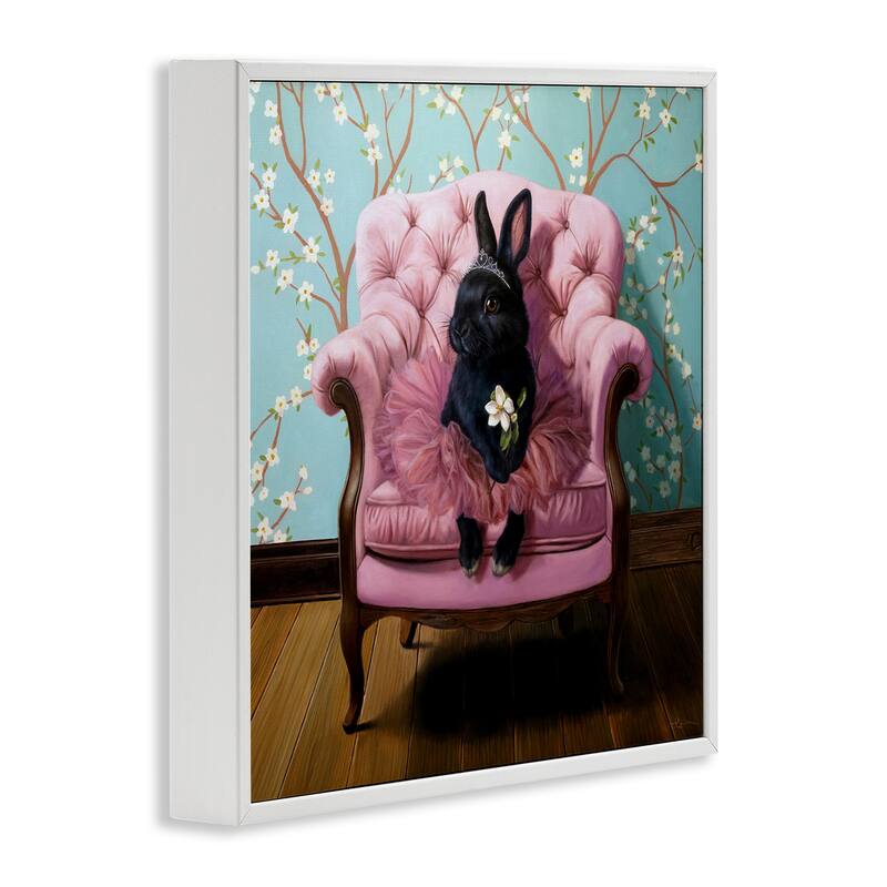 Stupell Girlie Rabbit in Tutu Framed Giclee Art Design By Lucia Heffernan