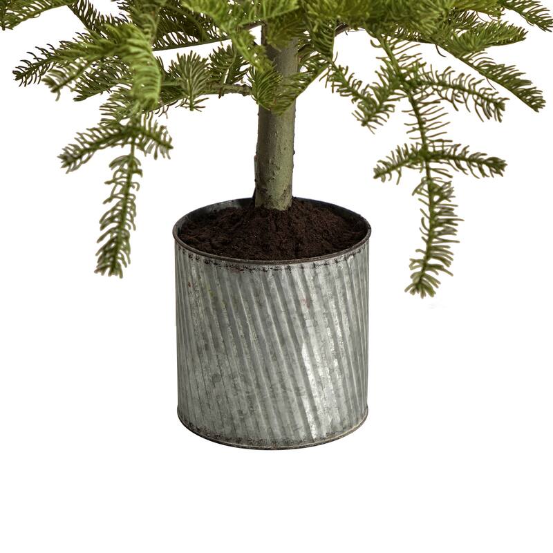 4.5ft. Pre-Lit Christmas Pine Artificial Tree in Decorative Planter - Charming Holiday X-Mas Accent