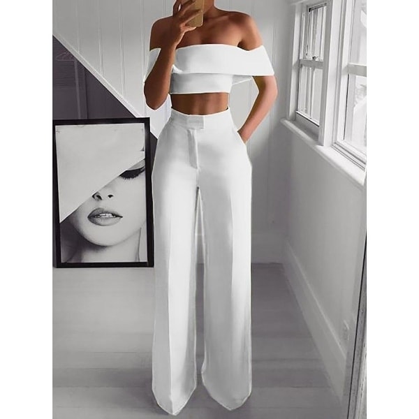 Off-The-Shoulder Vest Top\u0026Wide Legs