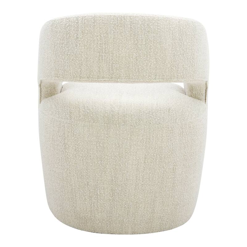 NADAAL STUDIOS Bailey, Rolling Dining Chairs Solid Wood with Performance Boucle Upholstery, White