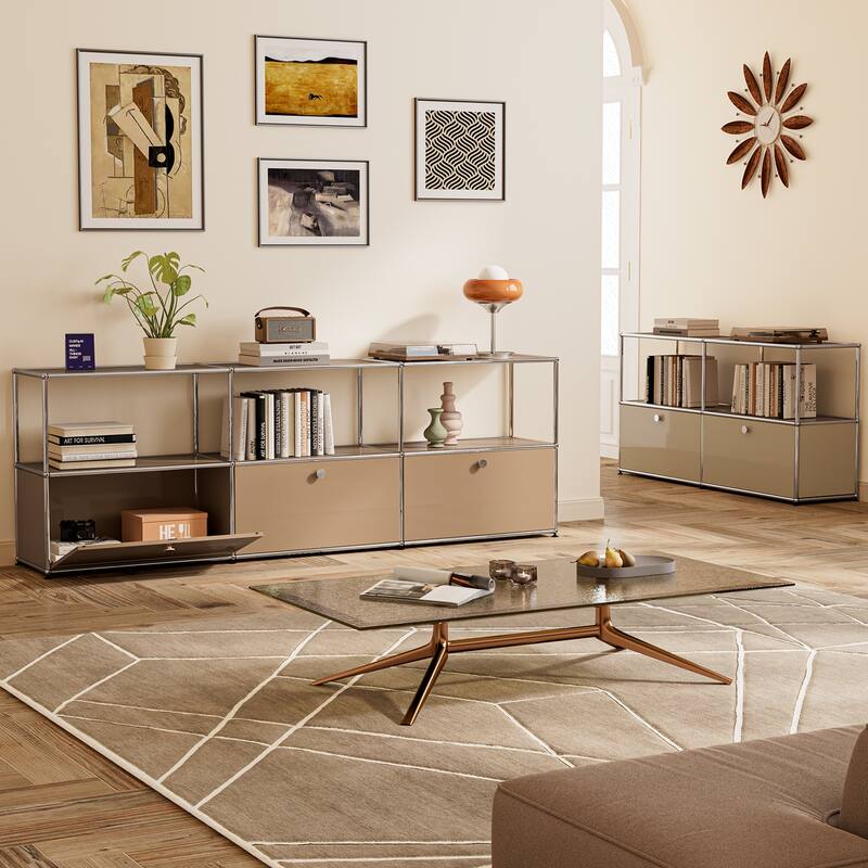 Modern Sideboard Office Storage Credenza Cabinet Metal Organizer