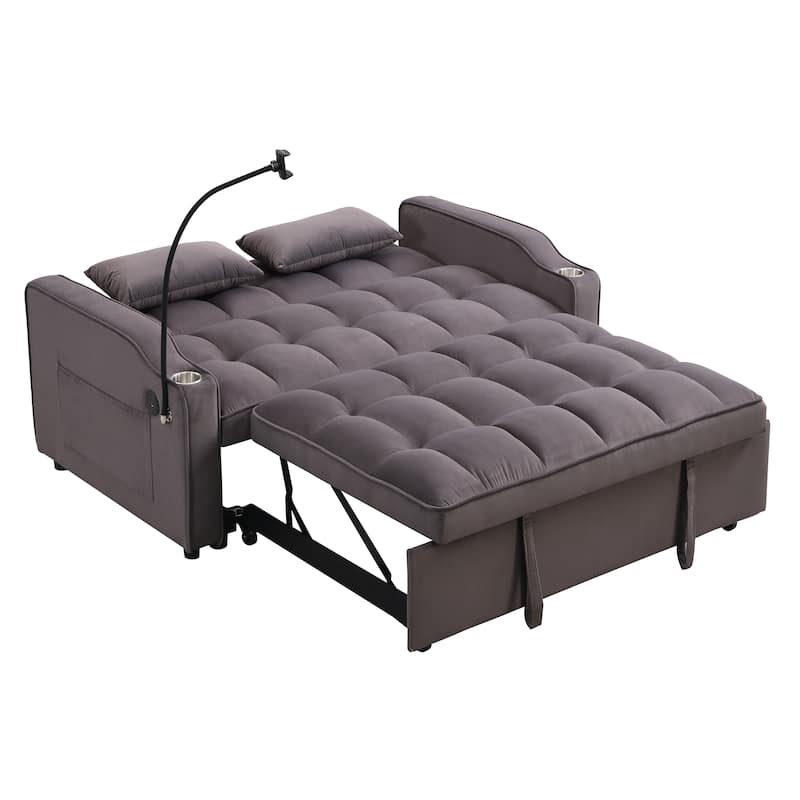 Sofa Bed with Trundle Charcoal Grey