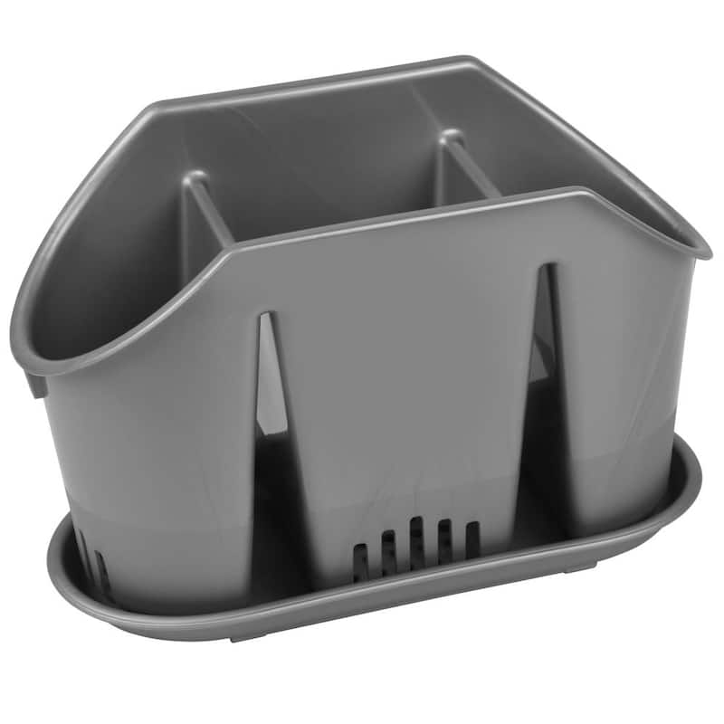 YBM Home Multipurpose Cutlery Utensil Drying Rack and Storage Holder, 38-1227 - Grey