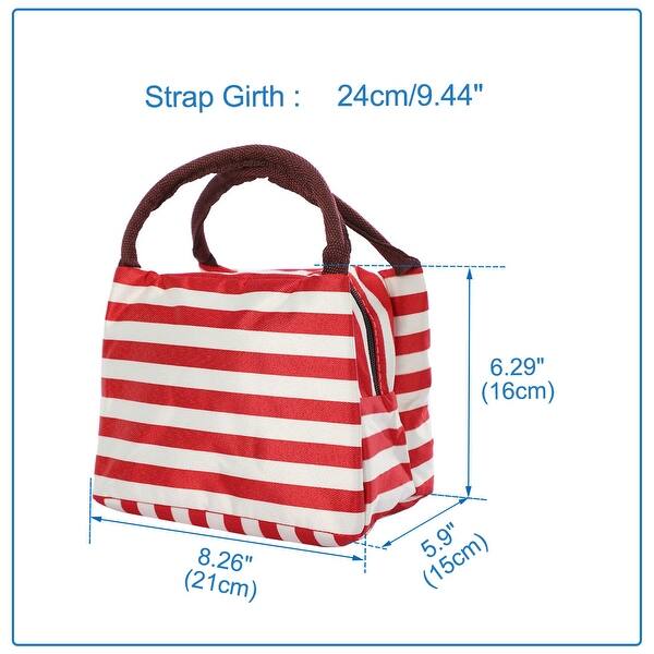 Shop Lunch Bag Box Travel Oxford Fabric Big Stripe Pattern