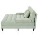 preview thumbnail 51 of 57, 57-In Chenille Upholstered Chaise Lounge with Adjustable Backrest & LED Light Strip