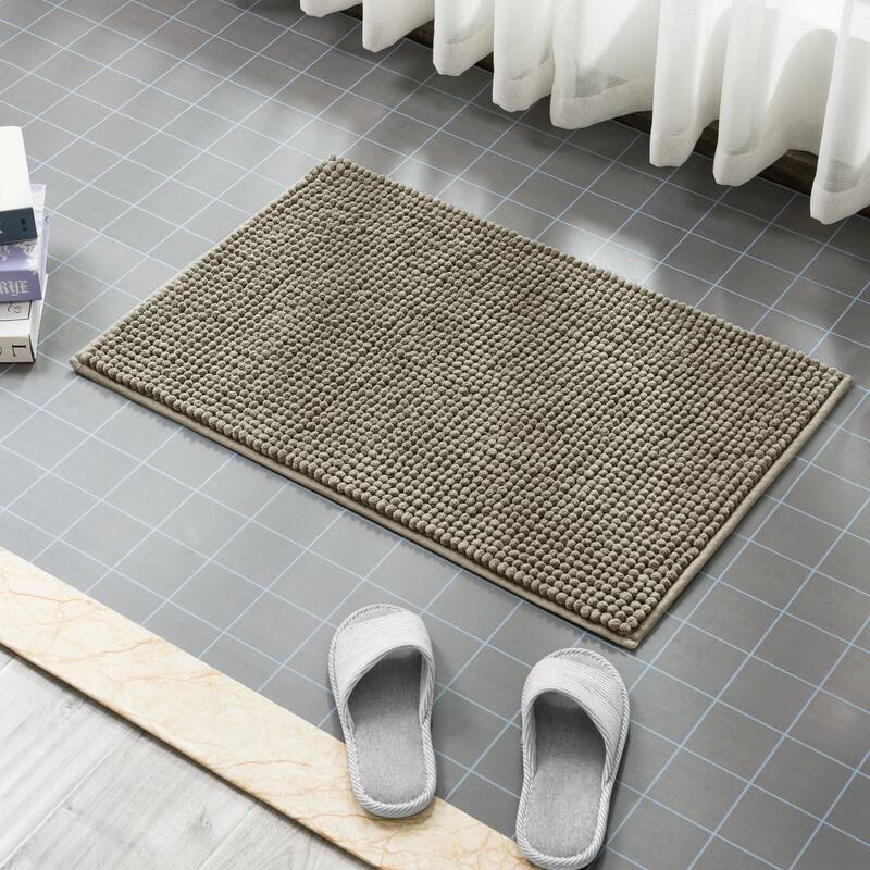 Subrtex Luxury Chenille Bath Rugs Soft Bathroom Mats