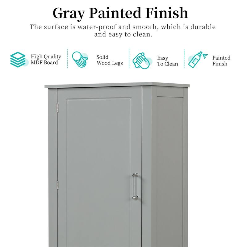 Tall Freestanding Bathroom Storage Cabinet with Two Drawers