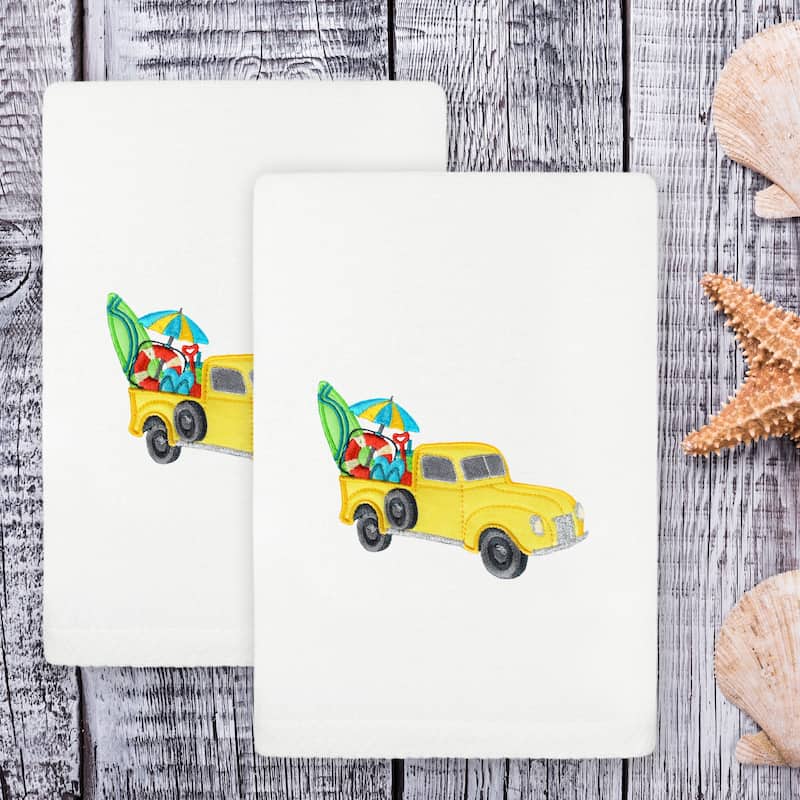Authentic Hotel and Spa Summer Truck Hand Towels (Set of 2)
