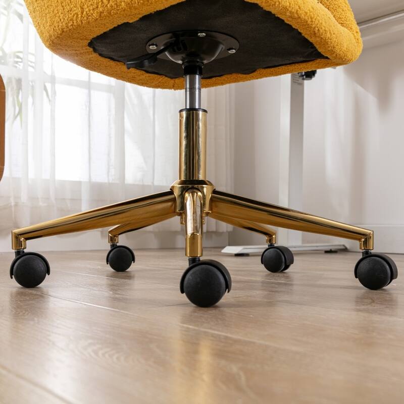 Teddy Fabric Adjustable Height Home Office Swivel Chair with Universal Wheel
