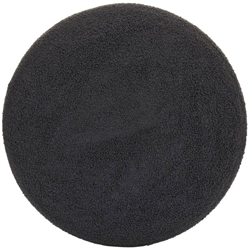 Modern Mushroom Round Ottoman with Storage and Plush Teddy Upholstery