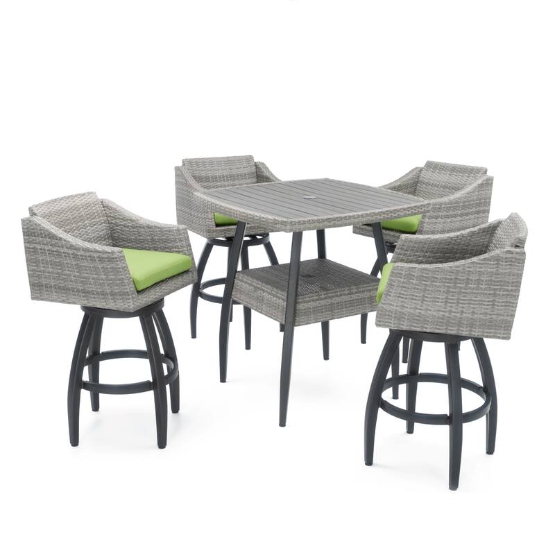 Cannes 5 Piece Sunbrella Outdoor Patio Barstool Set