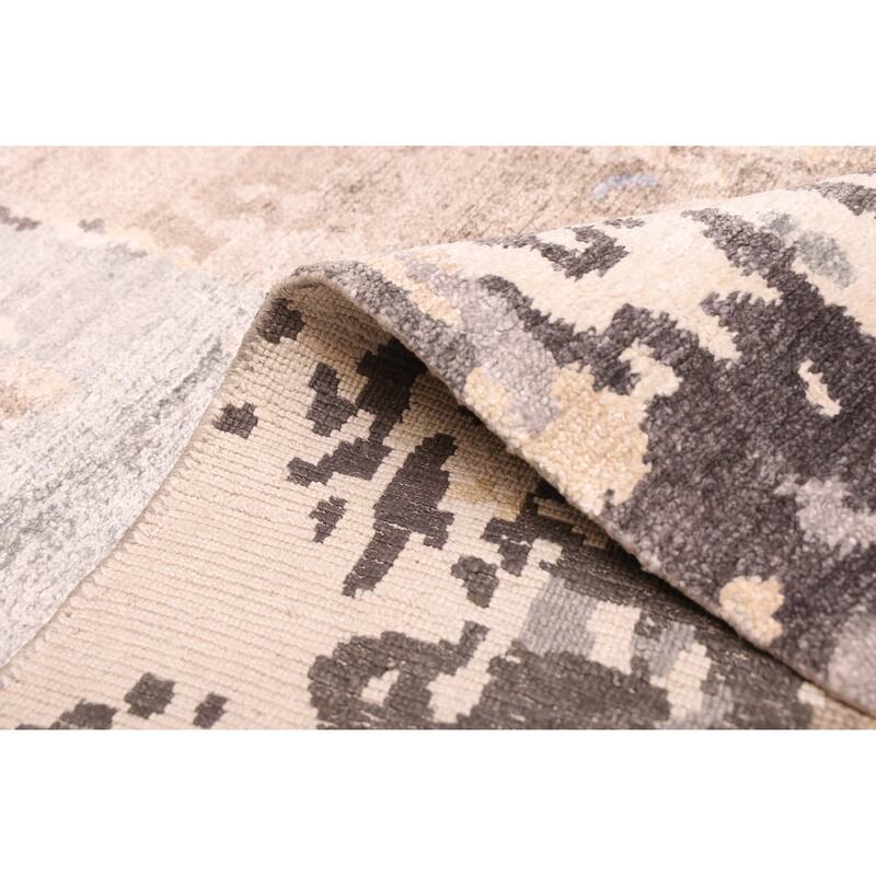 ECARPETGALLERY Hand-knotted Legacy Grey Silk Rug - 5'8 x 7'9